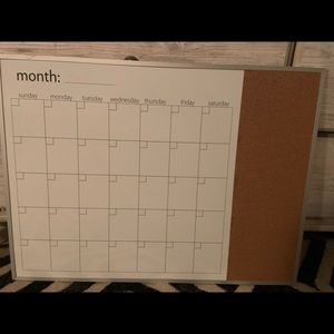 Dry erase calendar